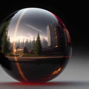 Red Wine on Earth: 3D Glass Globe Reflection