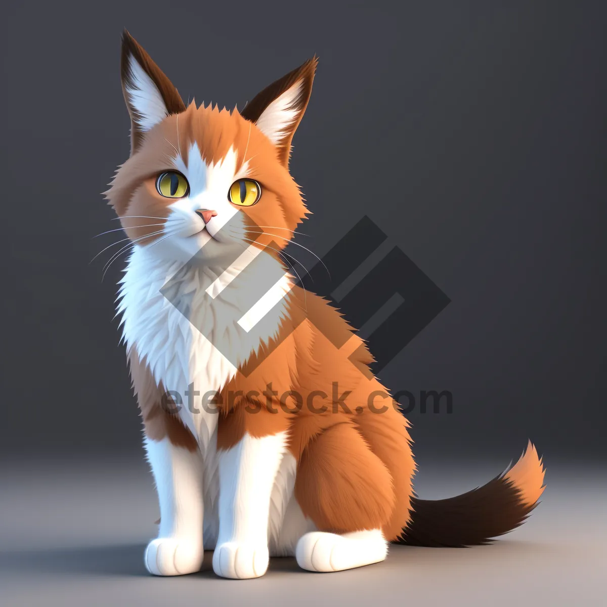 Picture of Feline Fluffball: Adorable, Curious Kitten with Striking Eyes