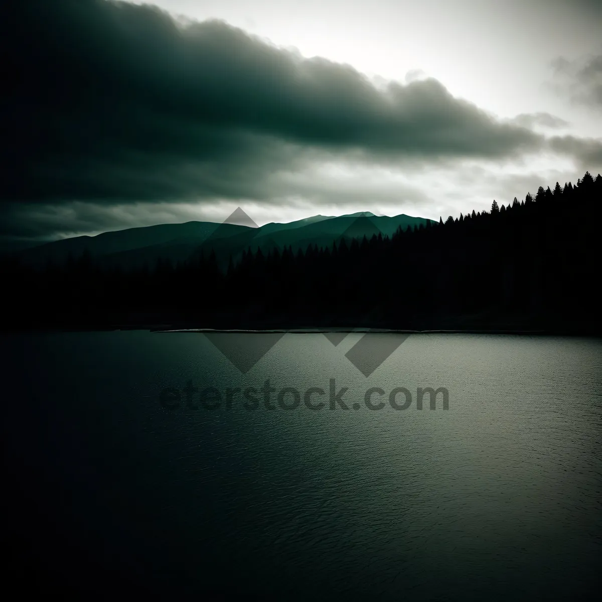 Picture of Serenity at Sunset: Reflective Lake, Vibrant Sky