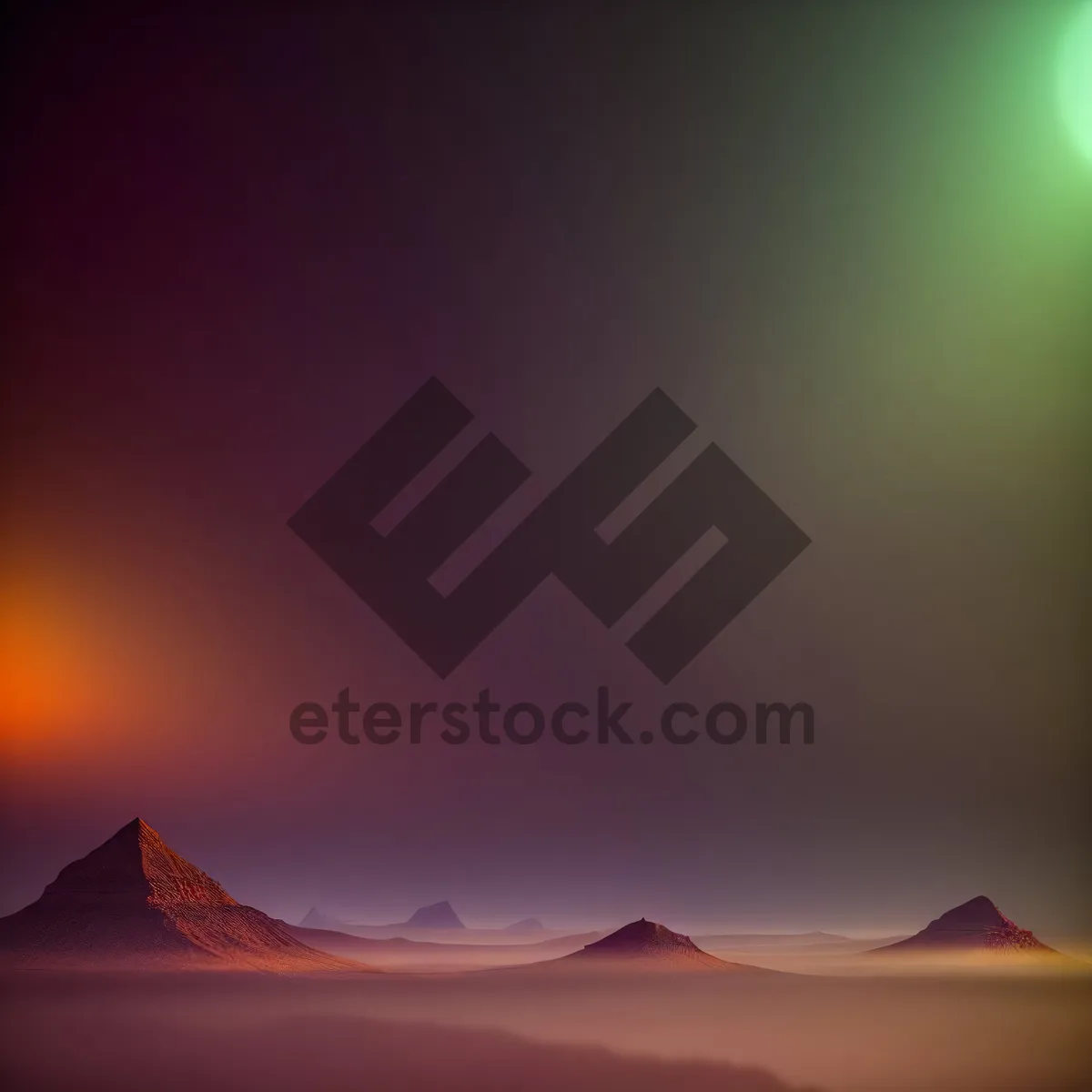 Picture of Vibrant Sunset Over Desert Landscape