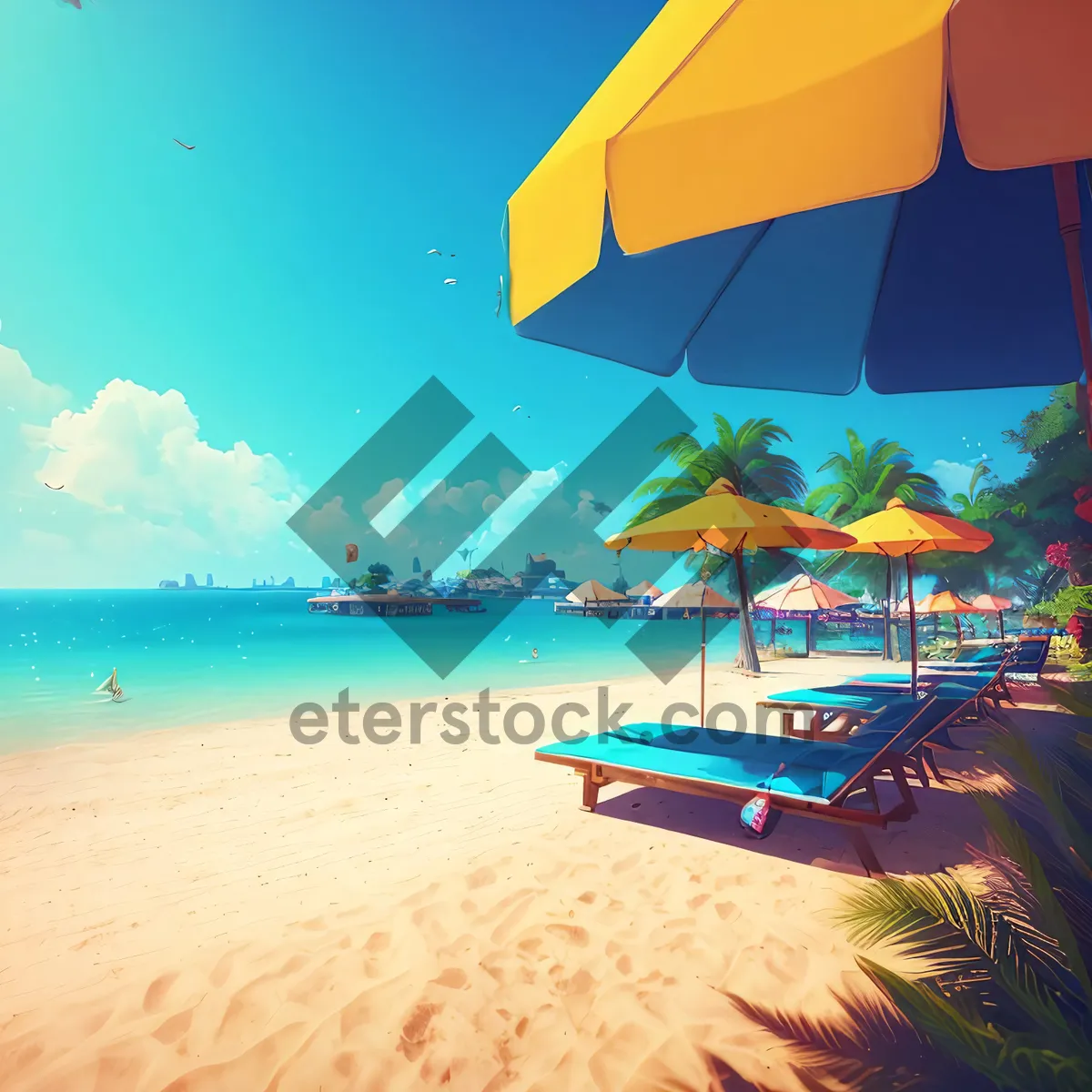 Picture of Tranquil Beach Paradise with Turquoise Waters