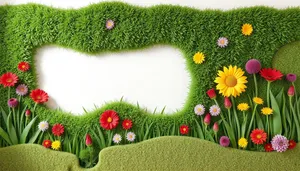 Sunflower decoration with green plant background