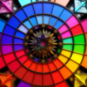 Colorful Window Mosaic: Vibrant Artistic Balloon Design