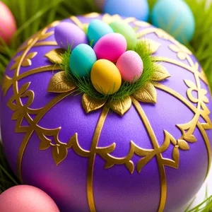 Festive Easter Egg Decoration in Colorful Sphere