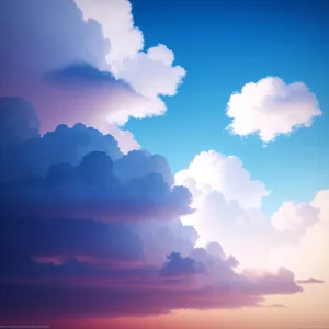 Vibrant Sky with Fluffy Clouds