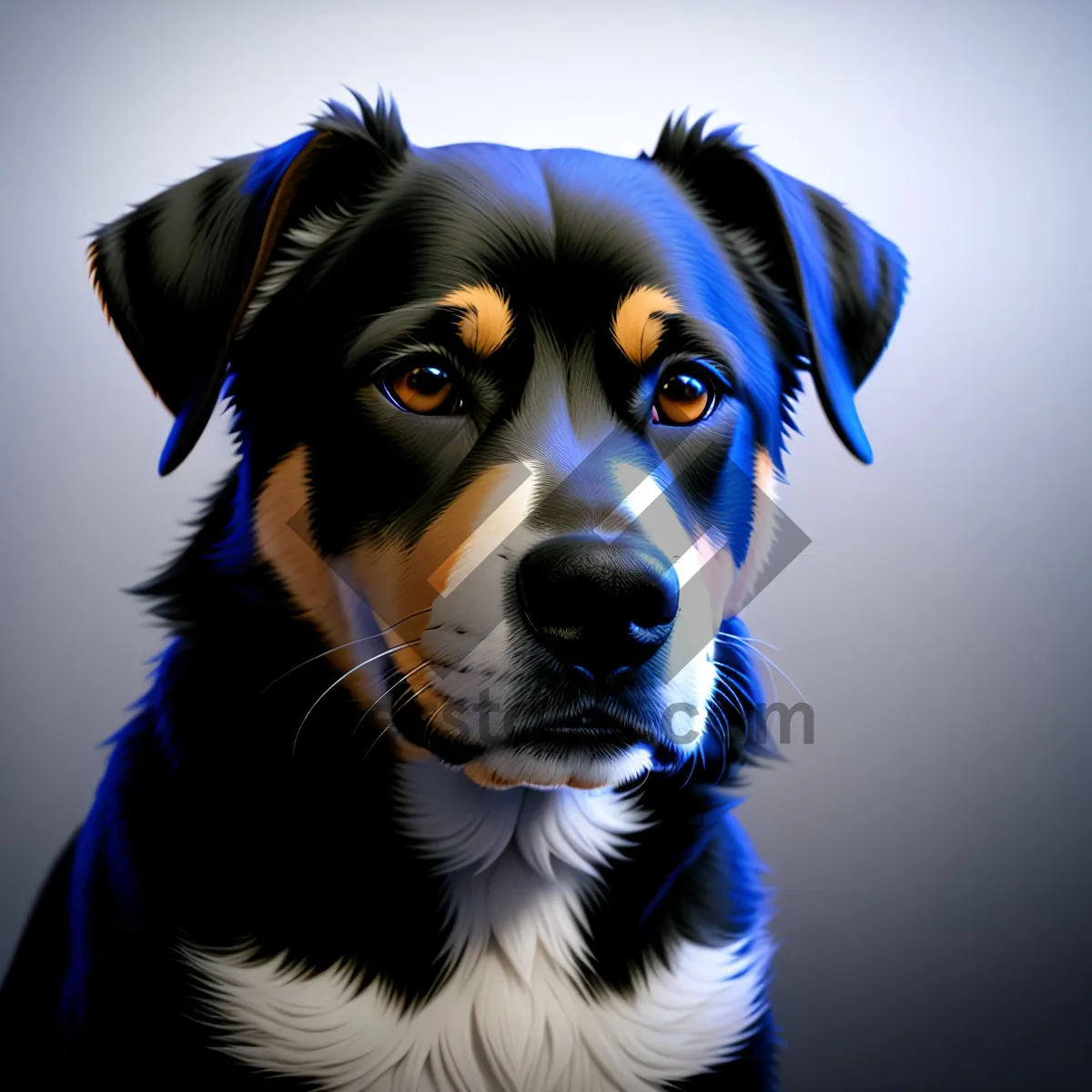 Picture of Adorable Border Collie Puppy - Studio Portrait