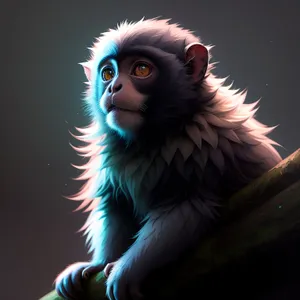 Wild Primate with Piercing Eyes