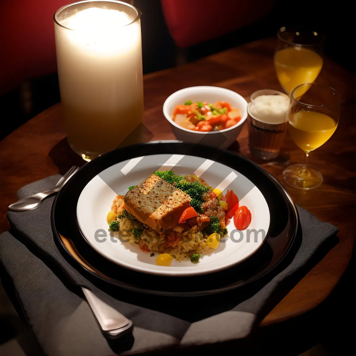 Picture of Delicious Healthy Gourmet Plate with Vegetables