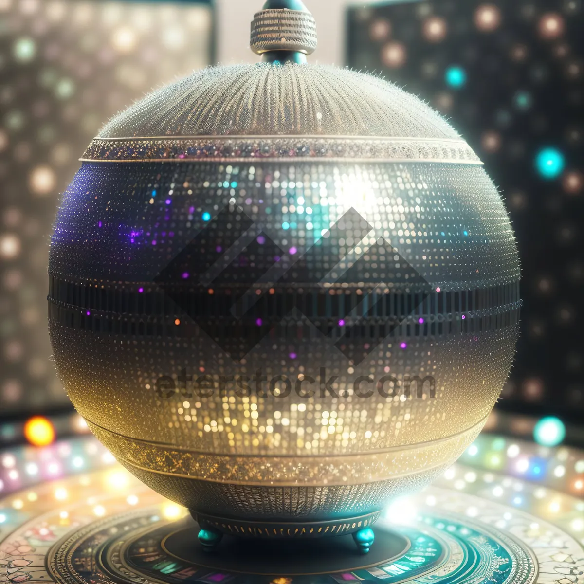 Picture of Golden Winter Celebration Glass Ball