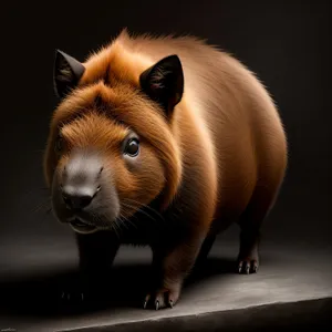 Adorable Brown Guinea Pig with Funny Whiskers