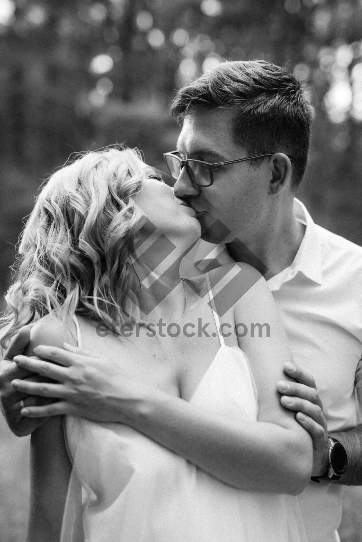 Picture of Attractive couple smiling in the park.