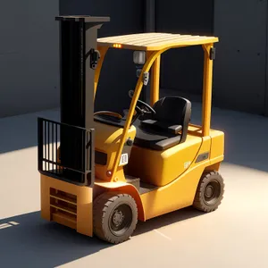 Industrial Forklift on Warehouse Floor