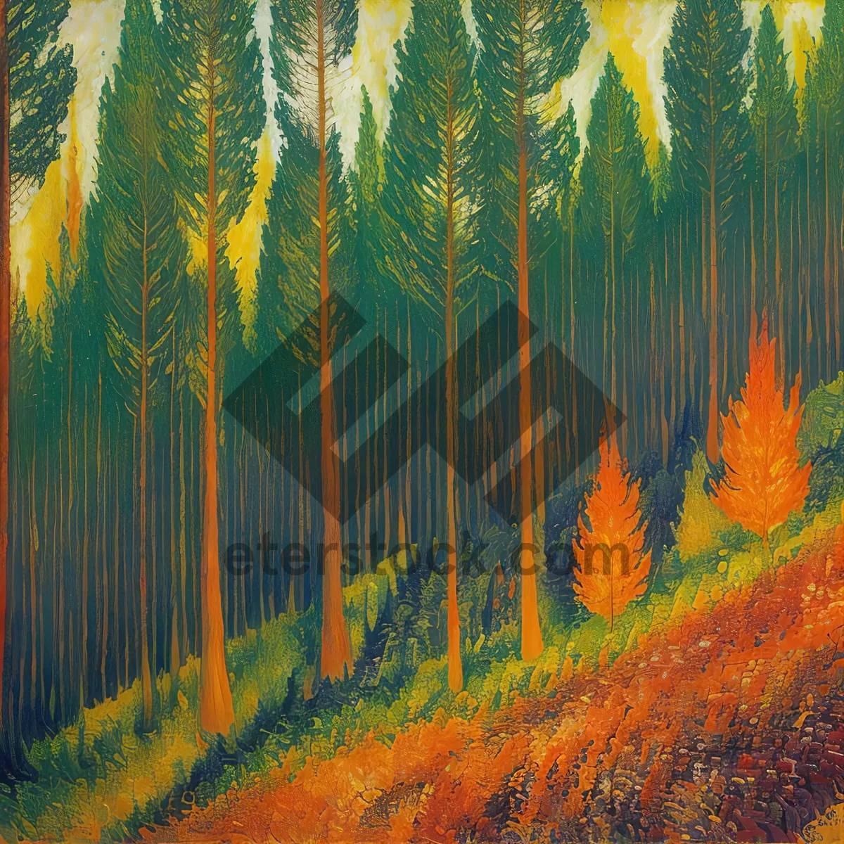 Picture of Colorful Forest Landscape - Willow & Sumac