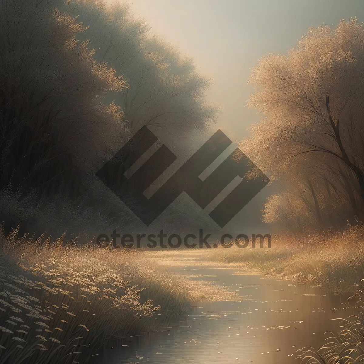 Picture of Golden Horizon Over Rural Landscape