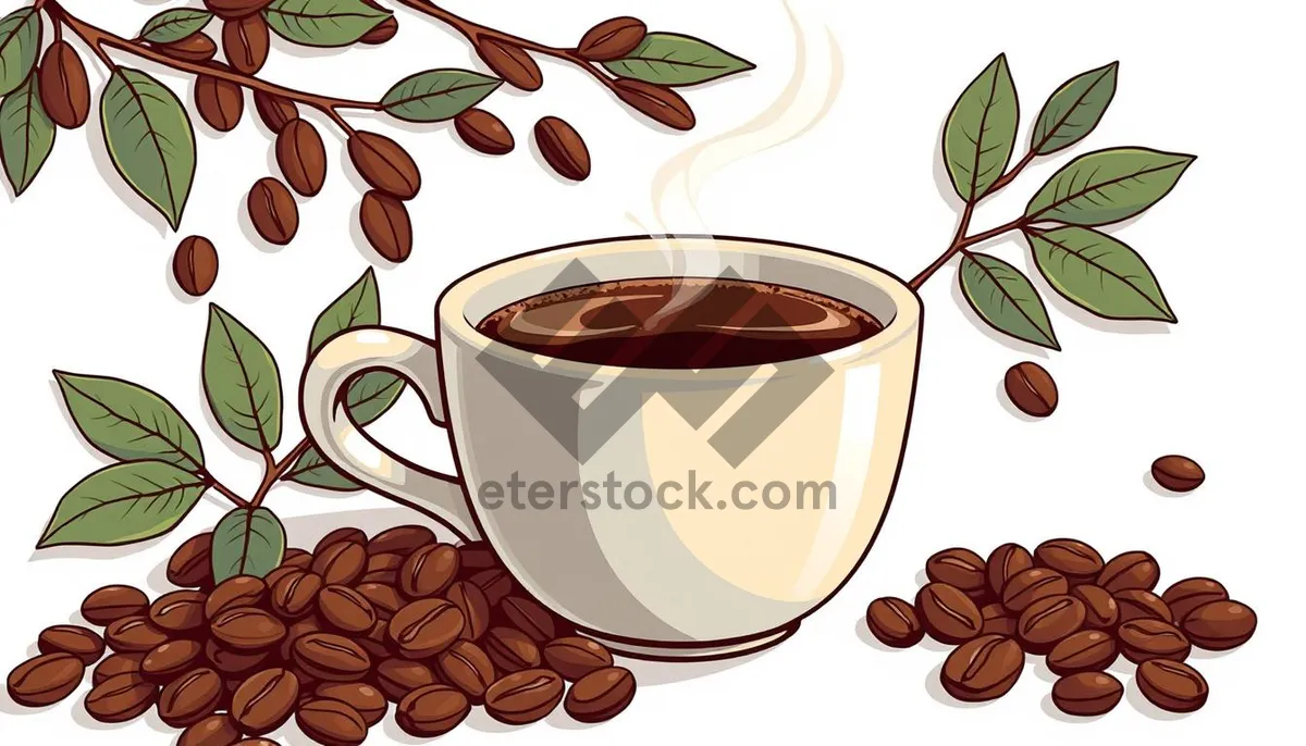 Picture of Floral Morning Brew in Brown Cup with Leaf Pattern