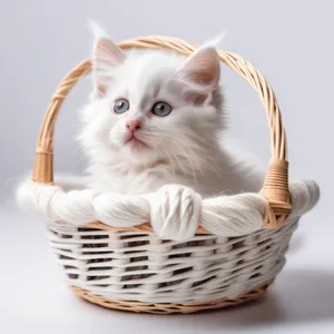 Curious kitten with fluffy fur and whiskers