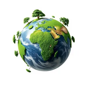 3D Globe Icon: Earth, Map, World, Planet Simulation.