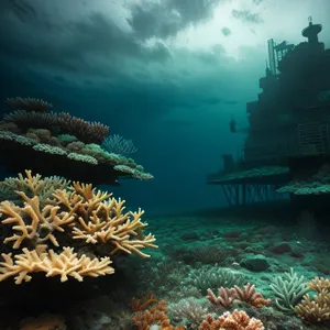 Colorful Coral Reef Life Below Sunlit Waters