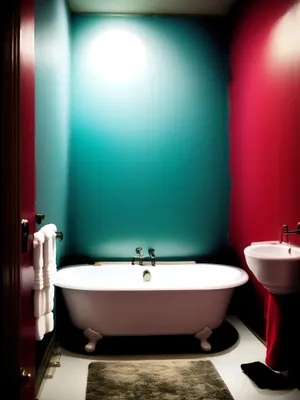 Modern Luxury Bathroom with Glass Tile Wall