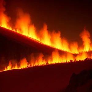Fiery Blaze: Intense Heat, Orange Flames, and Danger