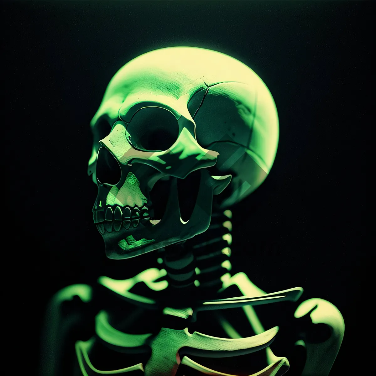 Picture of Terrifying Skull Sculpture - Bone-rattling Pirate Anatomy Art