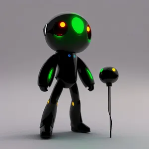 Cartoon 3D Render of Male Automaton Character