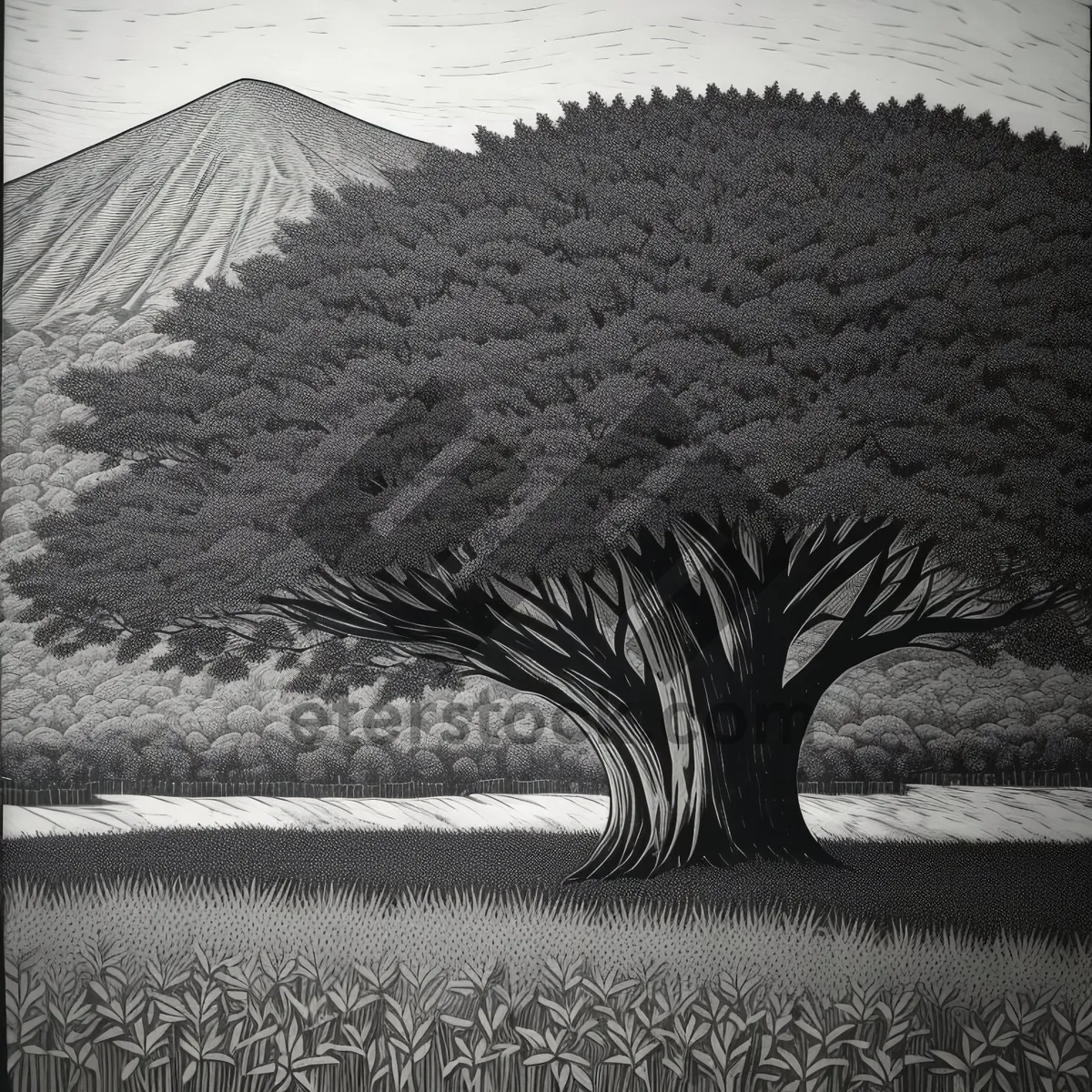 Picture of Thatched Roof in Sand-covered Landscape