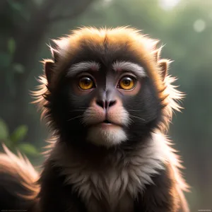 Cute Baby Macaque with Captivating Eyes