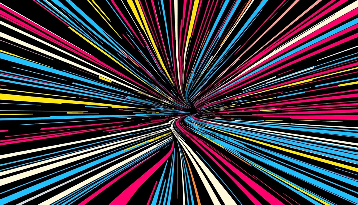 Picture of Bright Colorful Fractal Design with Flowing Lines and Shapes