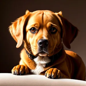 Brown Purebred Canine Portrait: Adorable Doggy Looking