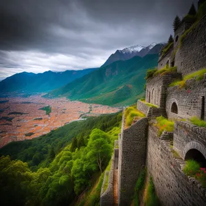 Majestic Mount Fortress: Nature's Towering Beauty