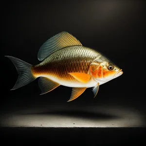 Golden Swim: Graceful Goldfish Gliding in Aquarium