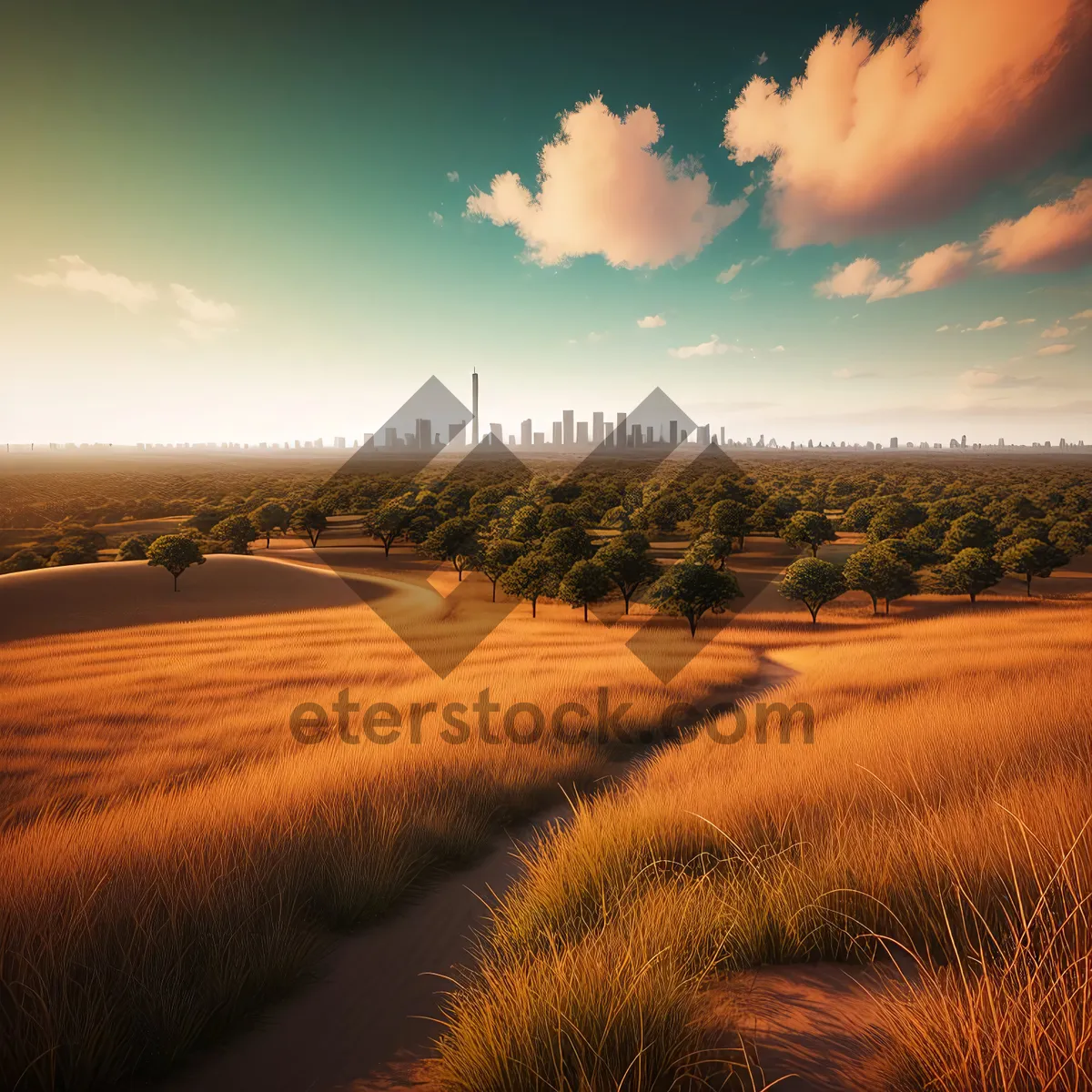 Picture of Golden Sands: Majestic Dunes at Sunset