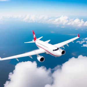 High-Flying Jet in the Clear Blue Sky