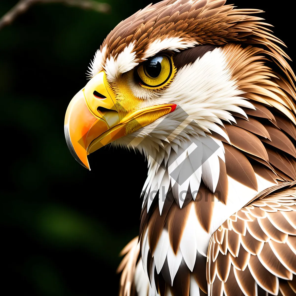 Picture of Bald Eagle with Piercing Yellow Eyes