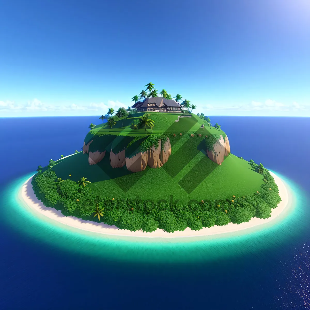 Picture of Serene Seascape: Majestic Island Horizon