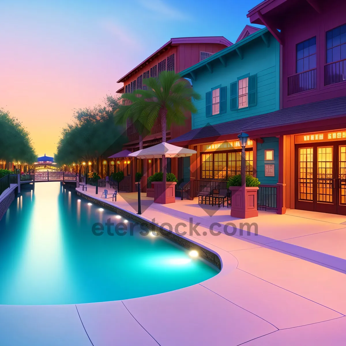 Picture of Luxury Resort Hotel with Stunning Pool and Tropical Vibes.