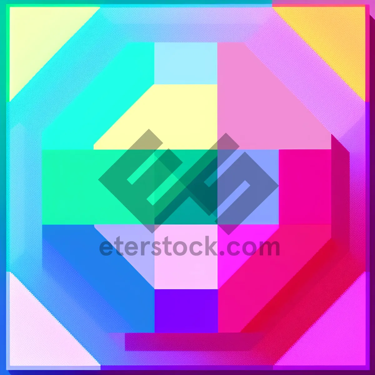 Picture of Colorful Geometric Mosaic Pattern with Artistic Texture