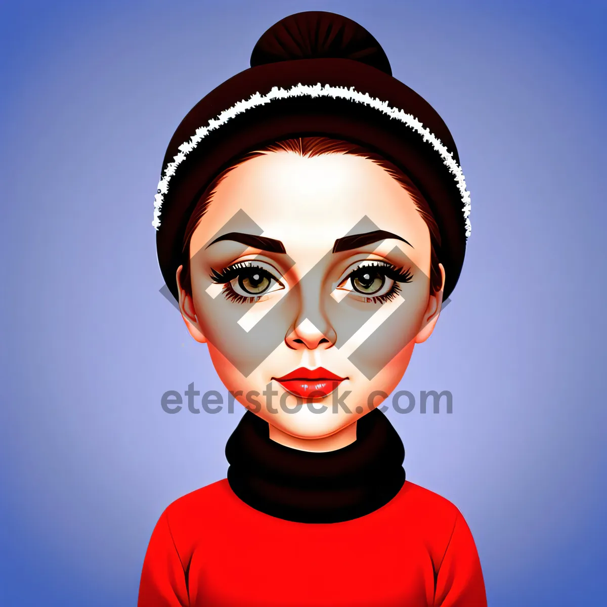 Picture of Cute Cartoon Fashion Portrait with Stylish Hair