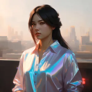 Happy smiling businesswoman in professional attire covering with robe