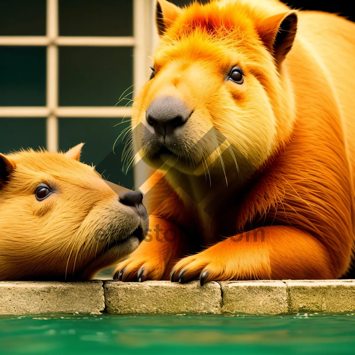 Picture of Cute Brown Guinea Pig with Curly Fur