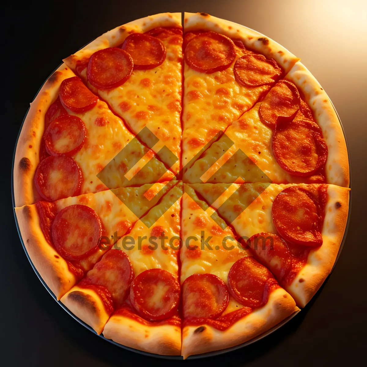 Picture of Delicious Gourmet Pizza with Cheese and Pepper