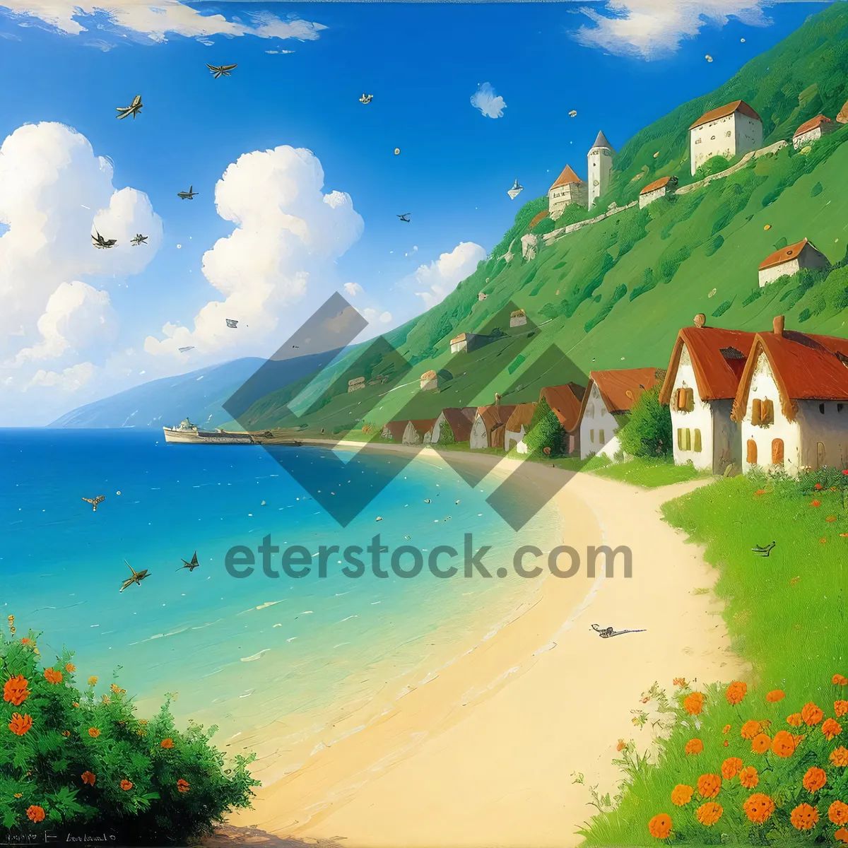 Picture of Serenity by the Seashore: A Tranquil Tropical Sunset