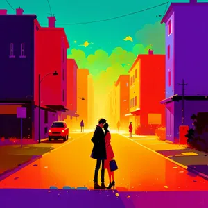 Vibrant Nighttime Crowd Cheering for Patriotic President's Speech