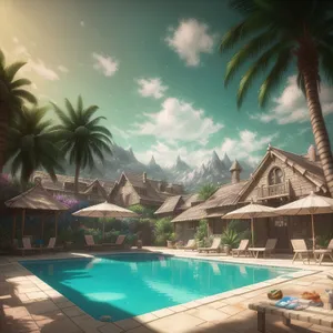 Tropical Paradise: Luxury Resort Hotel with Pool overlooking the Ocean