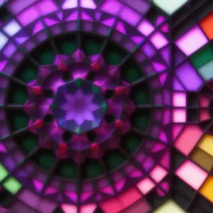 Vibrant Laser-Generated Fractal Mosaic Graphic