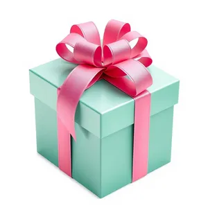 3D gift box with bow ribbon symbol