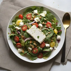 Fresh and Delicious Gourmet Salad with Chicken and Tomatoes