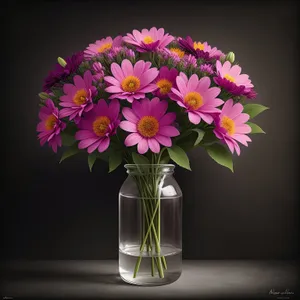 Colorful Daisy Bouquet in Vase