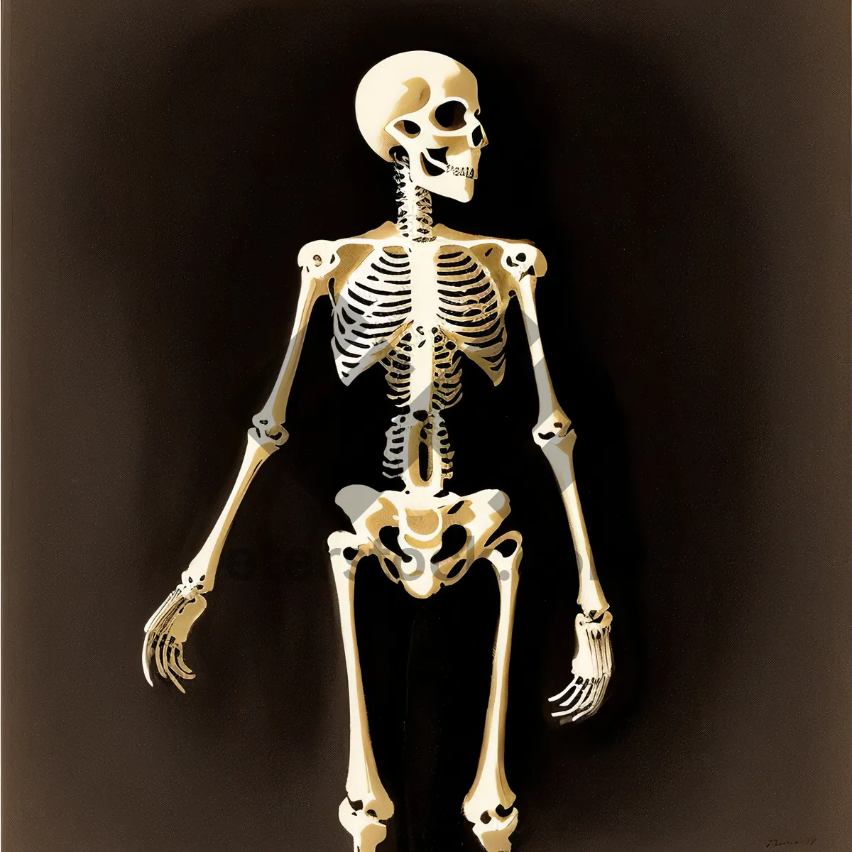Picture of Anatomical Skeleton X-ray: Human Chest and Spine